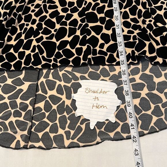 Enfocus Studio sz4 Elegant Black & Cream Animal Print Sleeveless high low Dress - Picture 12 of 12